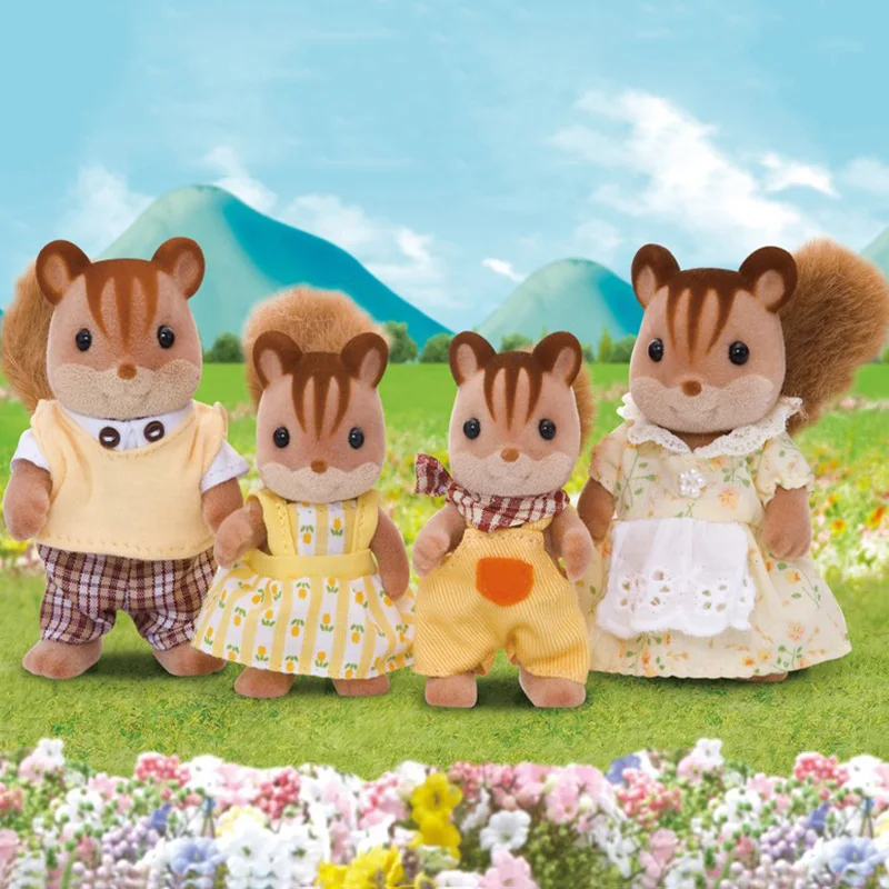 Sylvanian Family Toy Families ореховая белка семья дети девочка игра дом кукла 4172| |