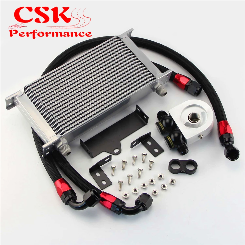 Комплект масляного кулера для двигателя 19 рядов подходит Subaru Impreza WRX STi 06 07 EJ20 EJ25