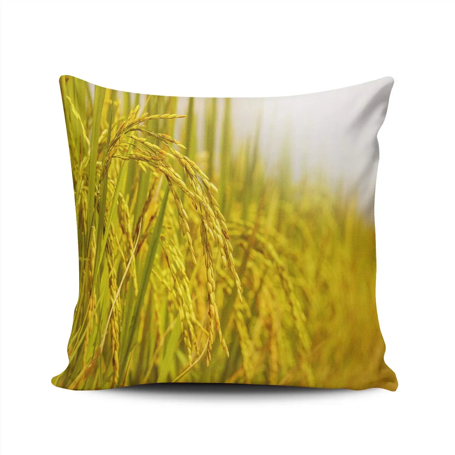 

Bedroom Custom Decor Full of Life Golden Rice Field Throw Pillow Cover Elegant Design Double Sides Printed Patterning Square