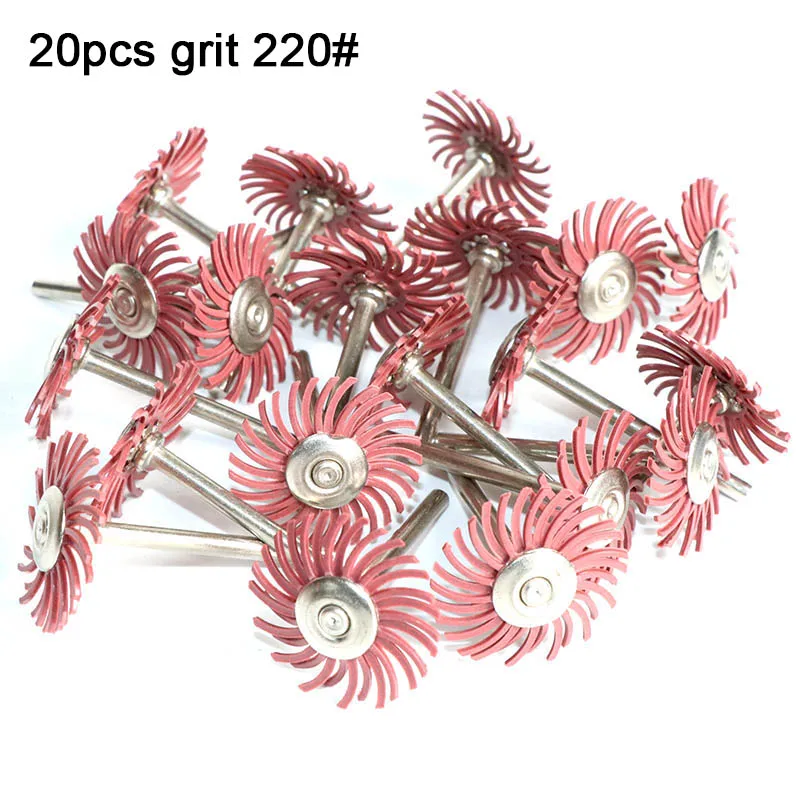 20pc/30pcs 1Inch Radial Bristle Disc Kit Abrasive Brush 1/8&quot 3mm Shank Detail Polishing Wheel for Rotary Tool Accessories |