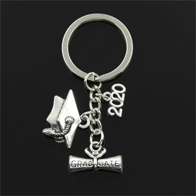 

Fashion Key Chain Keychain Jewelry 2020 Graduate Diploma Keychain Graduation Cap 2020 Pendant Keyring Gift for Graduate