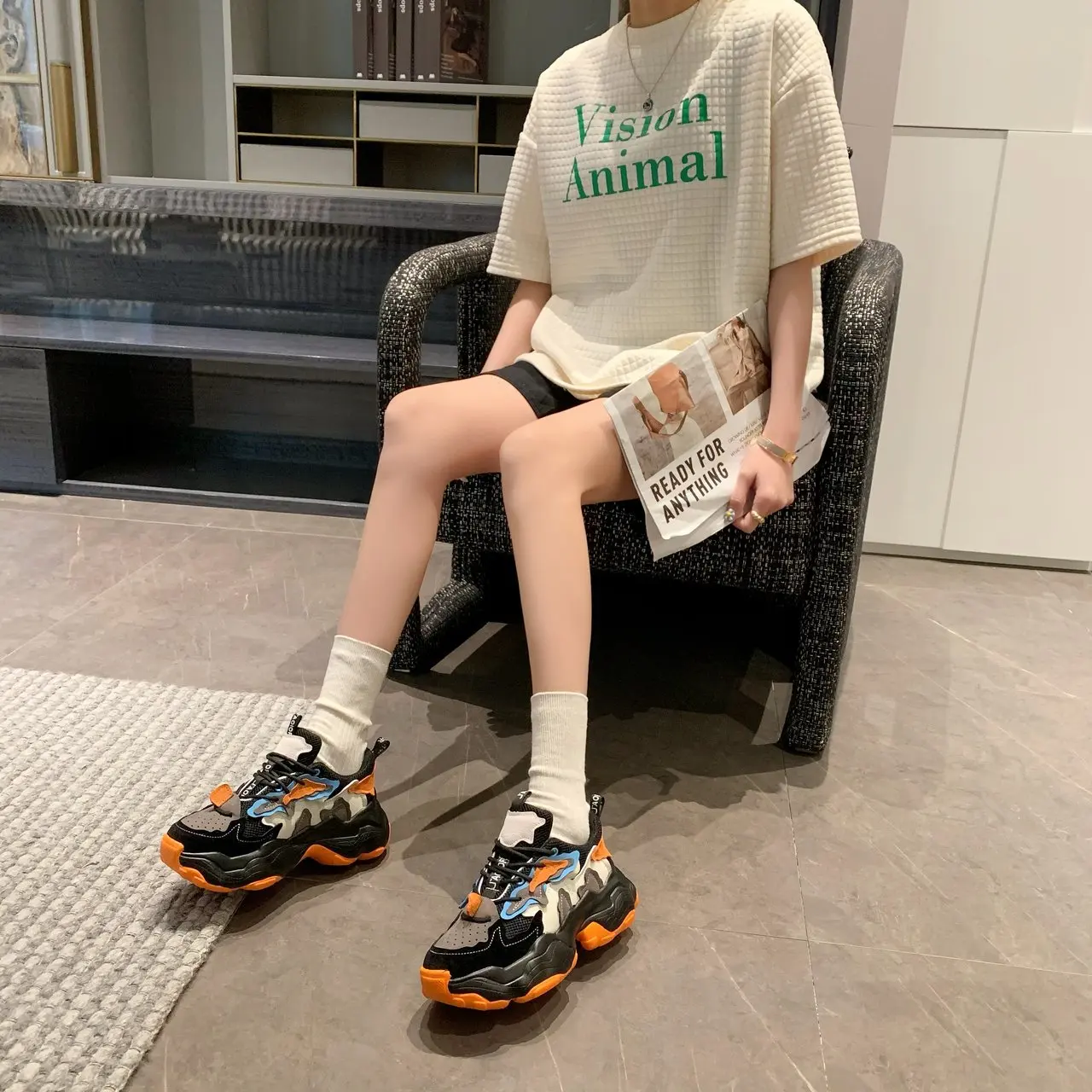 

2021 Designers Chunky Sneakers INS Fashion Women Platform Casual Shoes Brand Woman Sports Sneakers Trainers Women Old Dad Shoe