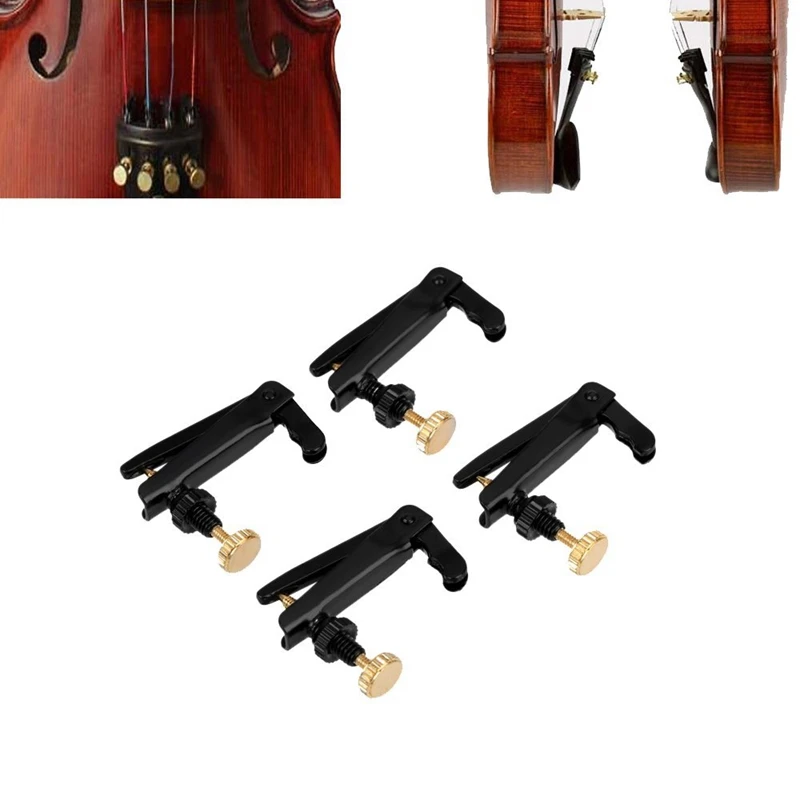 

4pcs Violin Fine Tuner Adjuster with Copper Plating Screws for 3/4 4/4 Size Violin Accessories