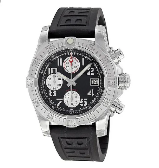 

Classic New Quartz Chronograph Men Stopwatch Sapphire Crystal Japanese Rotatable Bezel Silver Blue Black Rubber Sport Watch