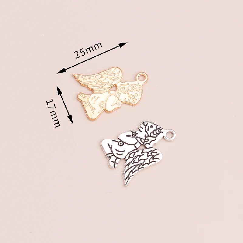 Крылья из металлического сплава Купидон ангел подвески для браслетов ожерелий