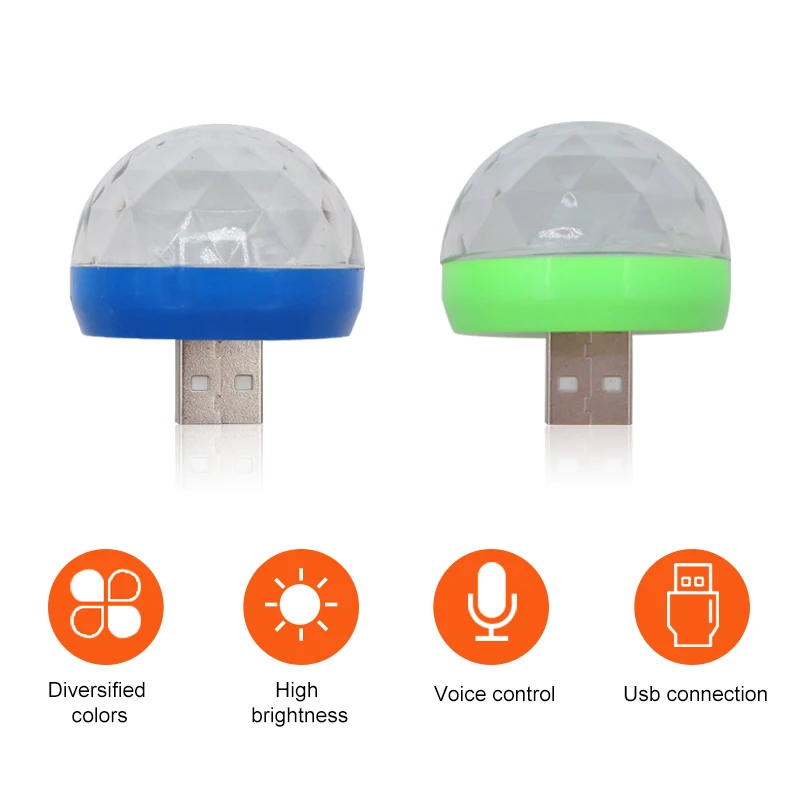 Автомобильный светодиодный декоративный светильник мини RGB атмосферный авто