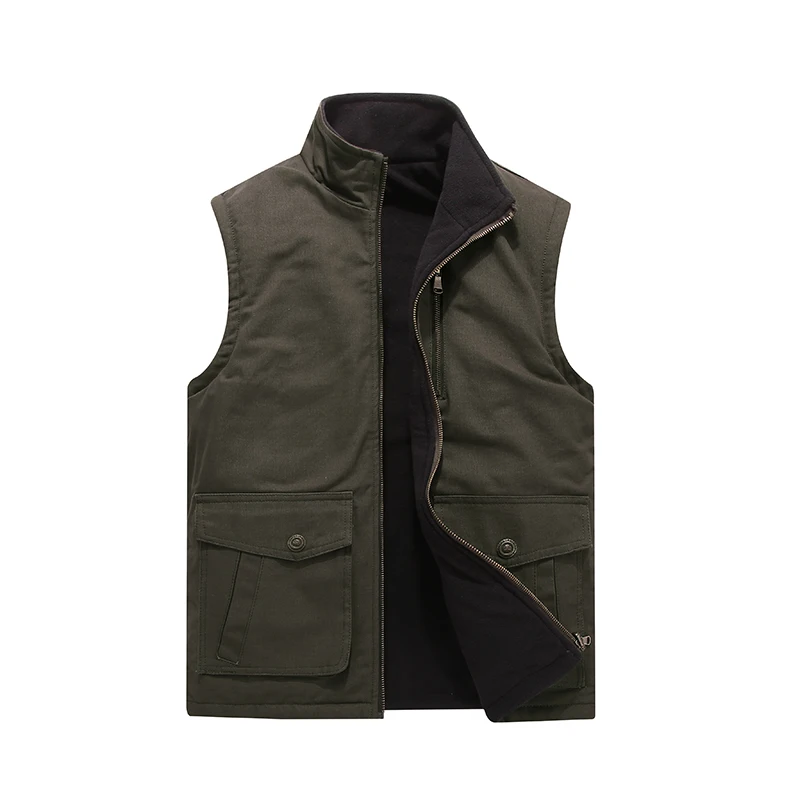 Мужская двухсторонняя Толстая жилетка без рукавов куртка с поясом зимняя модная