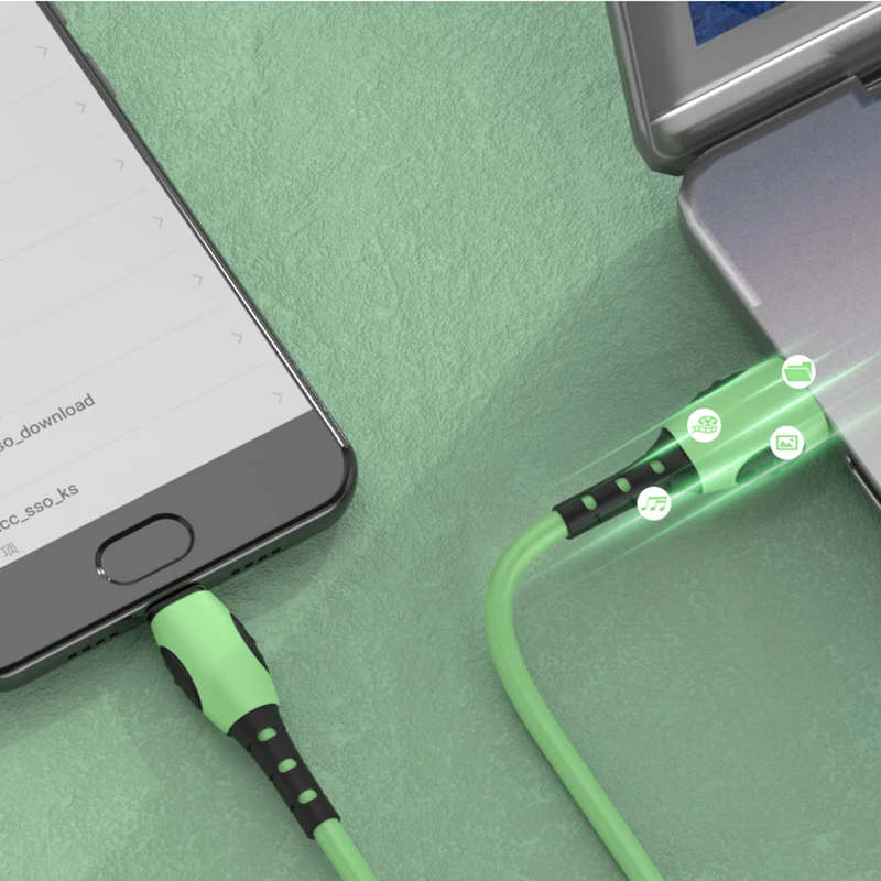 Кабель USB Type C 3A для Huawei Samsung Xiaomi микро зарядное устройство из жидкого мягкого