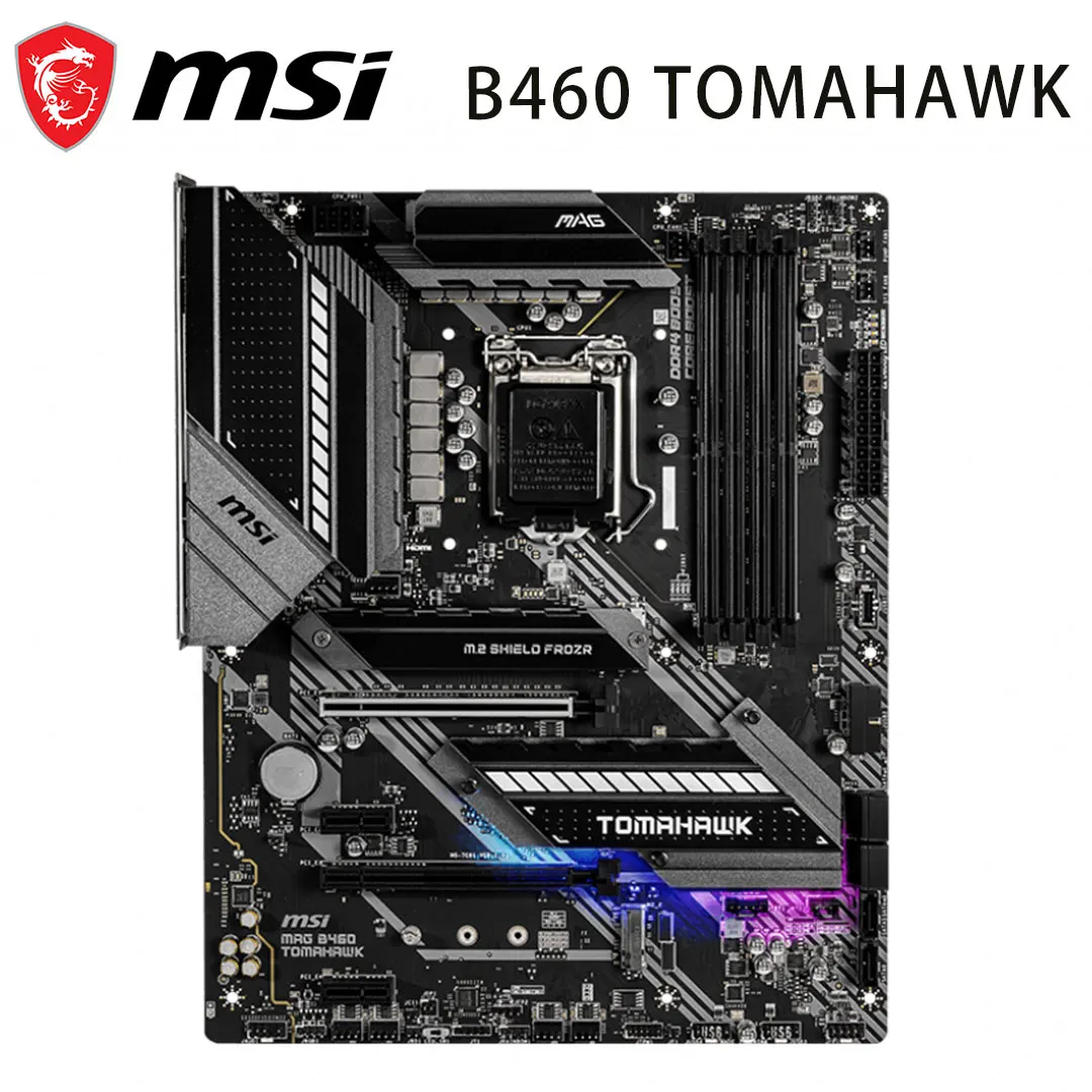 Billig Motherboard Neue MSI MAG B460 TOMAHAWK LGA 1200 DDR4 128GB PCI-E 3,0 M.2 2933MHz Desktop ATX Msi B460 Intel B460 2021 Mainboard