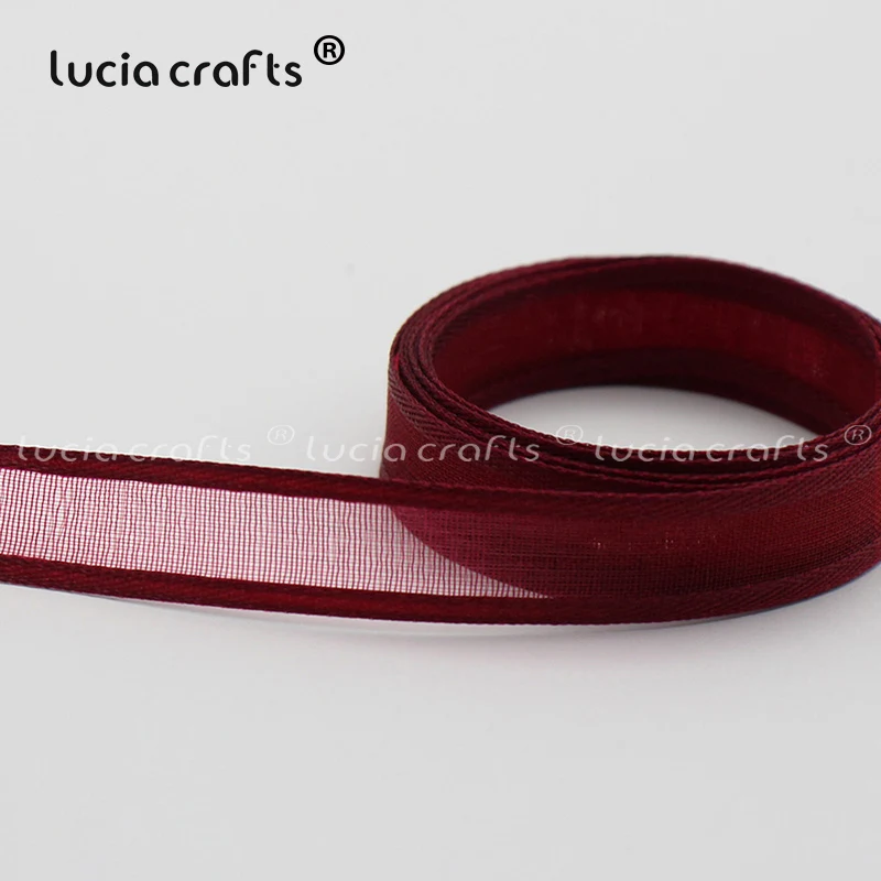 Lucia crafts разноцветные варианты 10 мм лента из органзы для одежды материалы DIY шитье и бант для волос аксессуары P0308