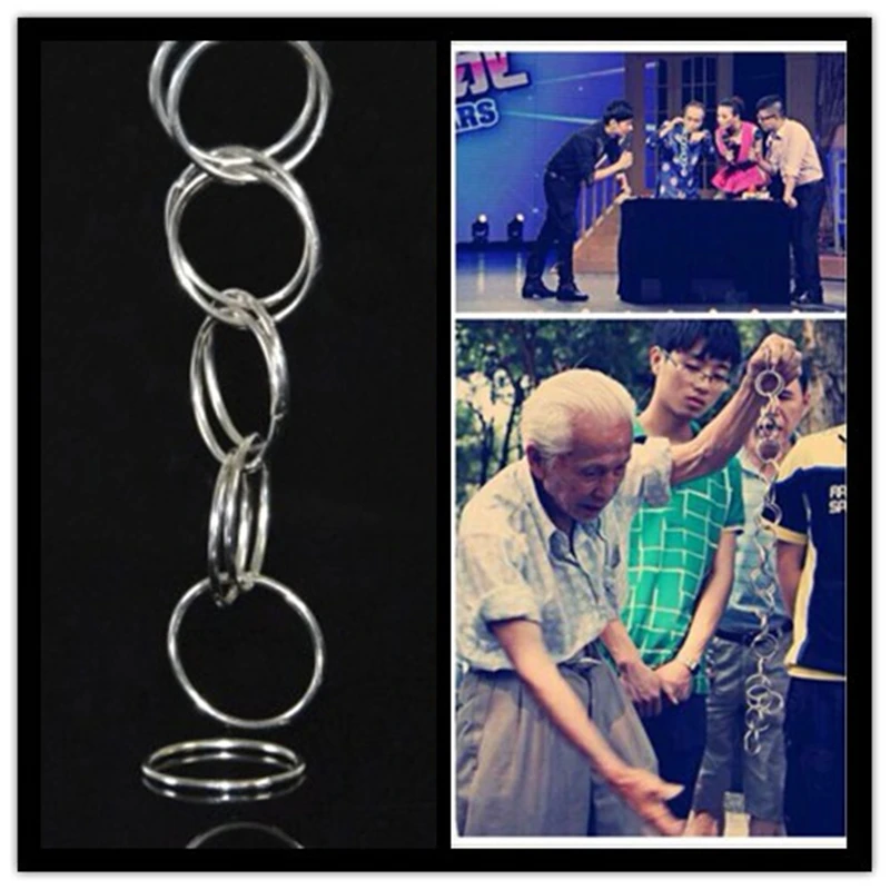 

Fugitive Chain Magic Tricks Funny Stage Magic Linking Ring For Magicians Gimmick Accessories Moving Ring Magie Shows