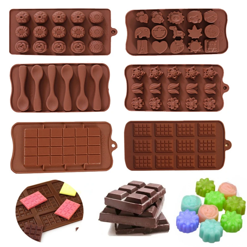 

Silicone Chocolate Molds DIY Fondant Candy Sugar Waffle Non-Stick Mould Cake Decoration Tools Kitchen Baking Pastry Accessories