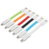 3 in 1 type c micro v8 cable lightning portable keychain charger data sync cables for iphone samsung s10 xiaomi android phone