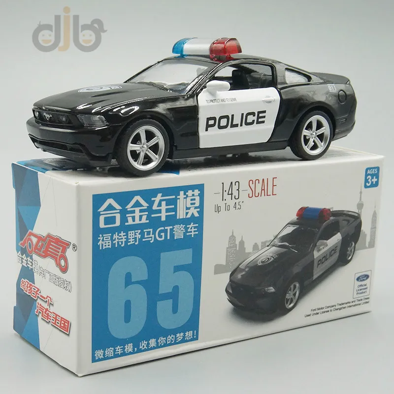 Модель машины под давлением в масштабе 1:43 Игрушечная машина Mustang 2015 полицейский
