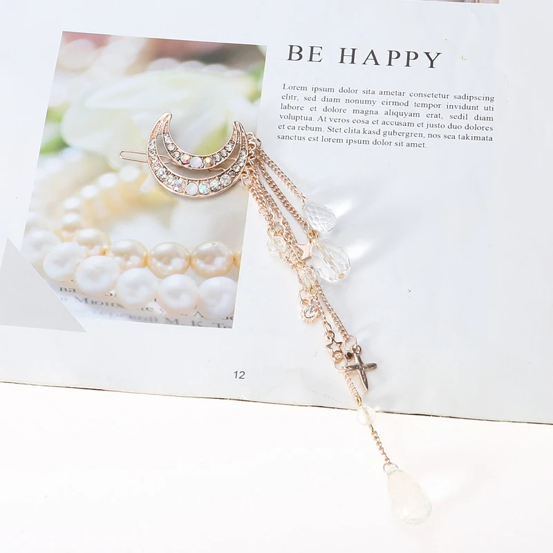 2019 горячие модные элегантные женские полумесяц заколки для волос с украшением в