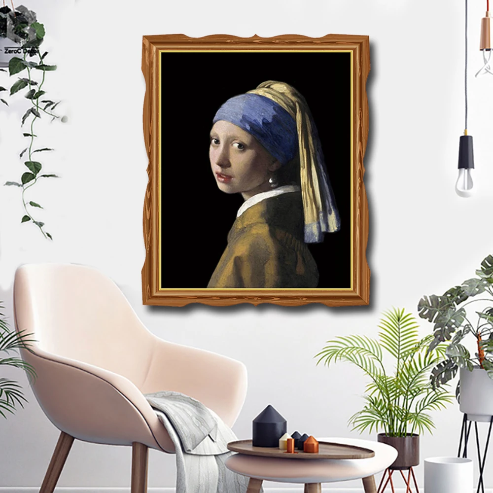 Девушка с жемчужным постером печатает художественный холст живопись