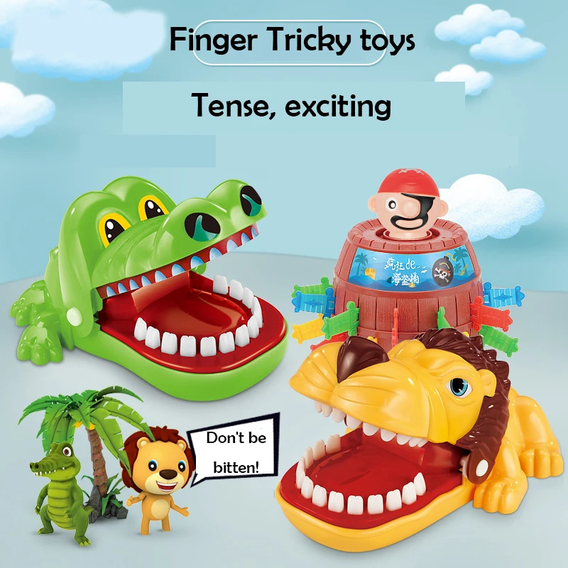 

Novelty Crocodile toys Dog Shark Finger Toy Puppy Tricky Toys For Children Mouth Dentist Bite Finger Game for Kids Play Fun