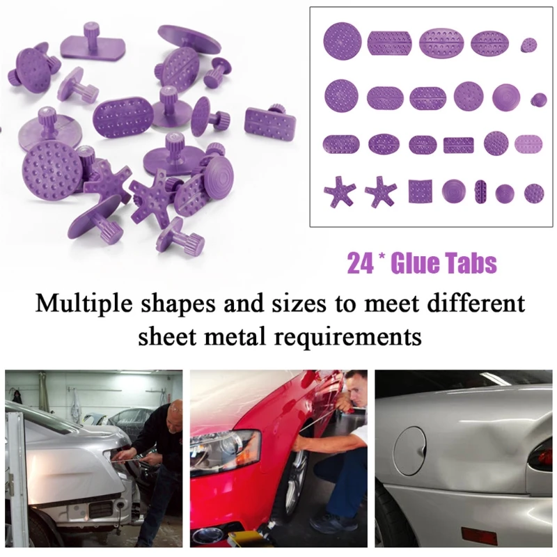 

Universal Automotive Paintless Car Body Dent Removal Tool Auto Puller Repair Dent Lifter Tools with 24pc Tabs Accessories