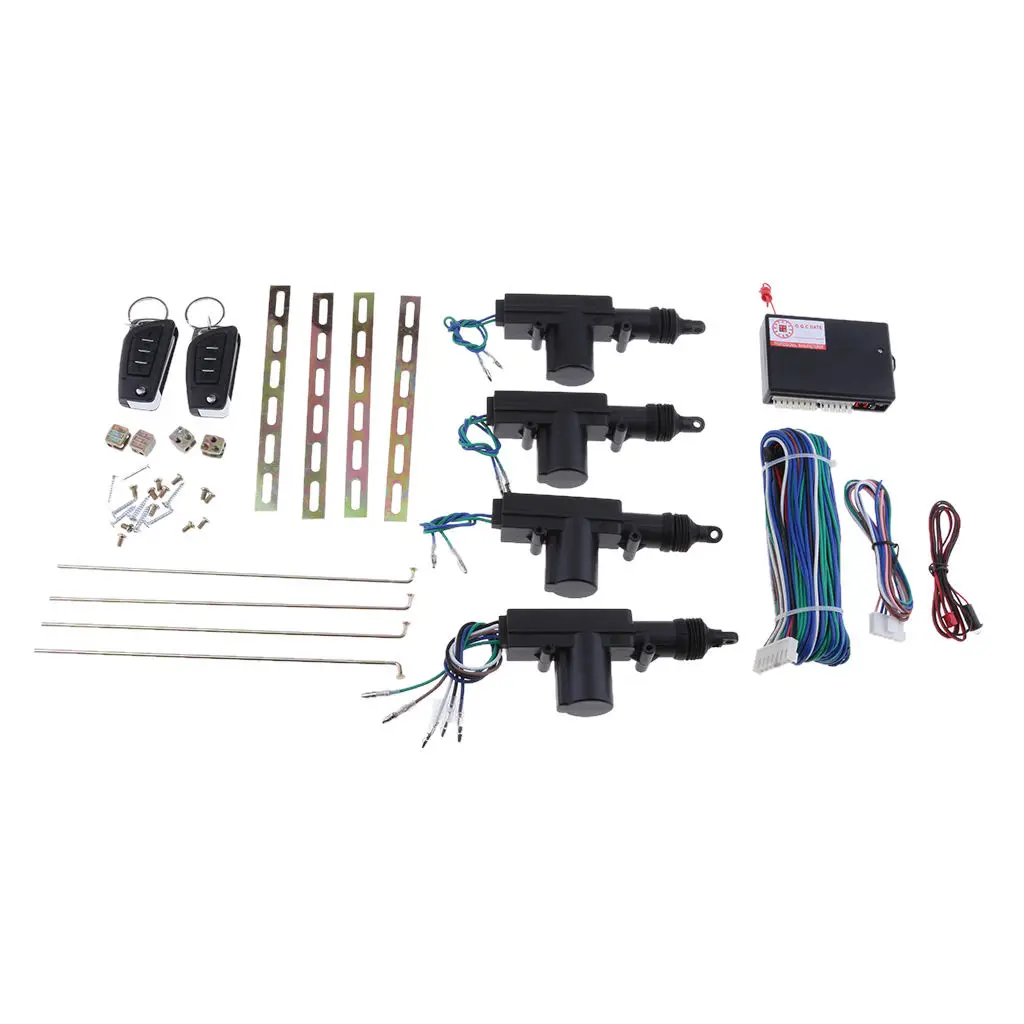 

4 Door Power Central Lock Kit w/2 Keyless Entry Car Remote Control Conversion ACC Lock