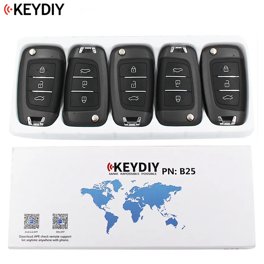 5 шт./лот оригинальный KEYDIY 3 кнопки B25 универсальный ключ дистанционного
