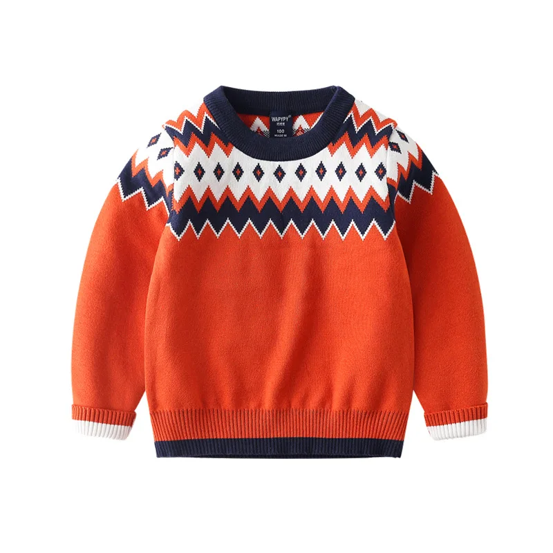 Детский свитер джемпер для мальчиков 2019 г. Осенне-зимний детский вязаный в