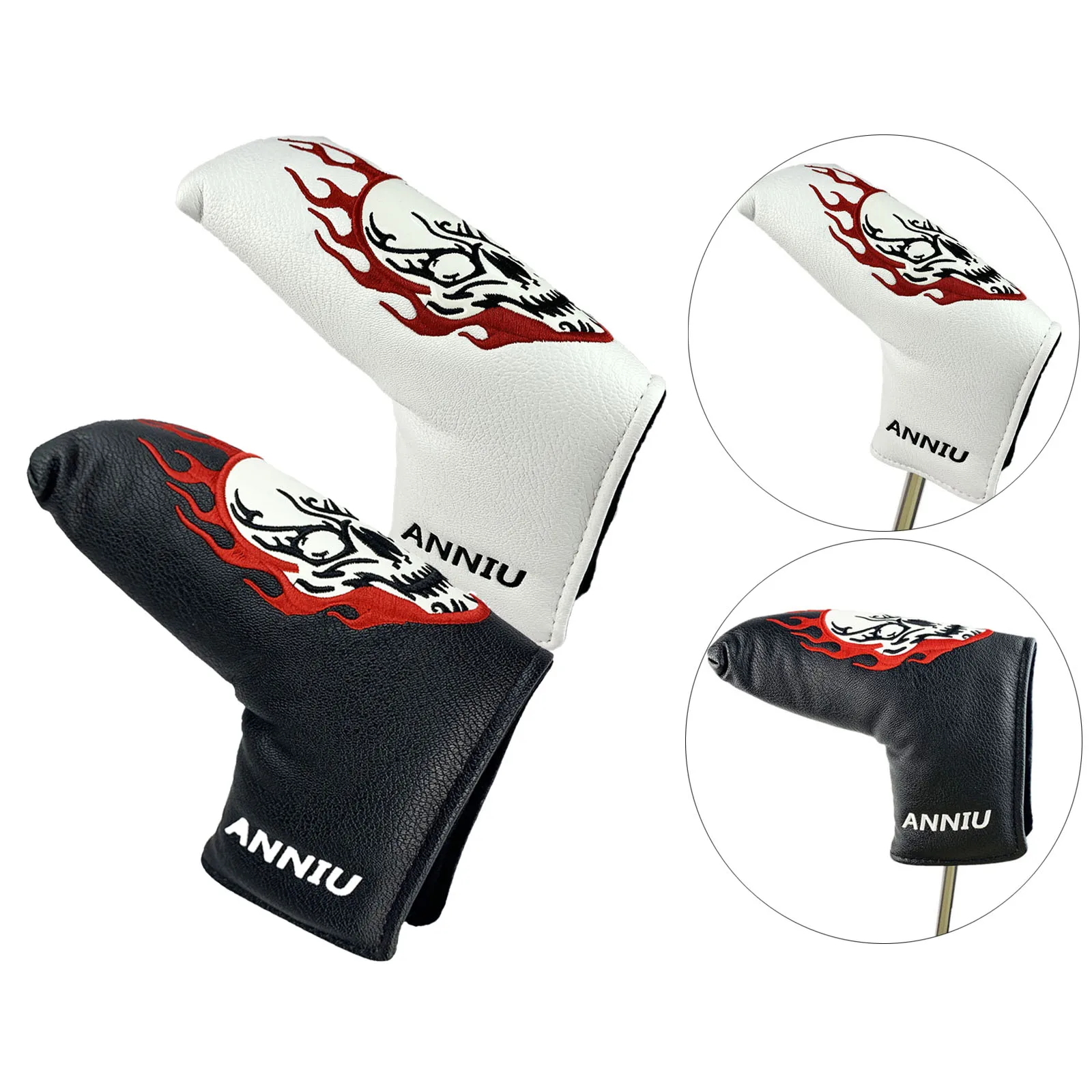 

Skull Pattern Waterproof PU Golf Putter Headcover Golf Blade Golf Putter Cover Club Head Covers Protector Guard Replacement