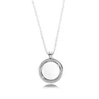 Оригинальное ожерелье из искусственного медальона 925 с прозрачным кубическим цирконием и стеклом для женщин, подарок, бижутерия сделай сам