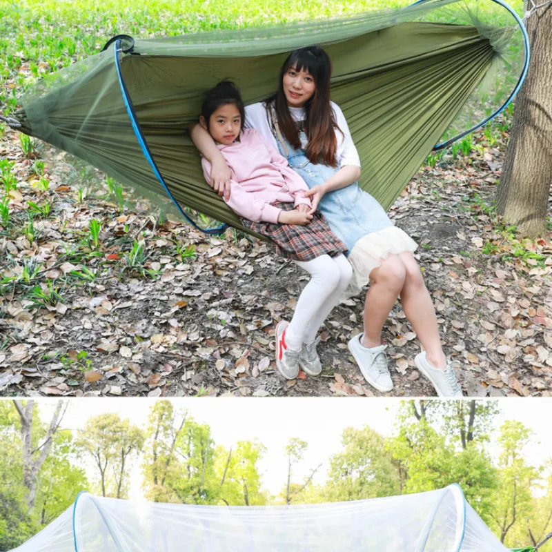 

Portable Outdoor Mosquito Net 260x150cm Parachute Hammock Camping Hanging Sleeping Bed Swing Double Chair Hanging Bed WF