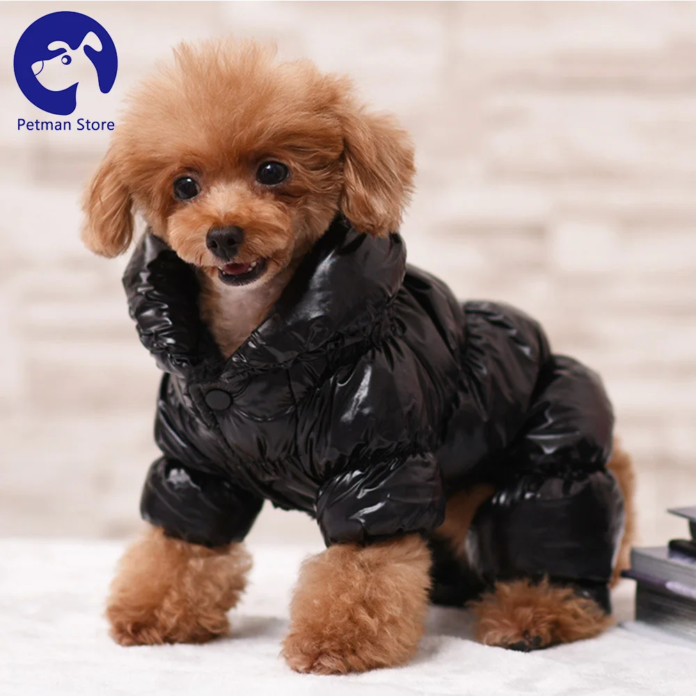 Зимние куртки для собак Комбинезоны животных мопса с четырьмя ножками одежда