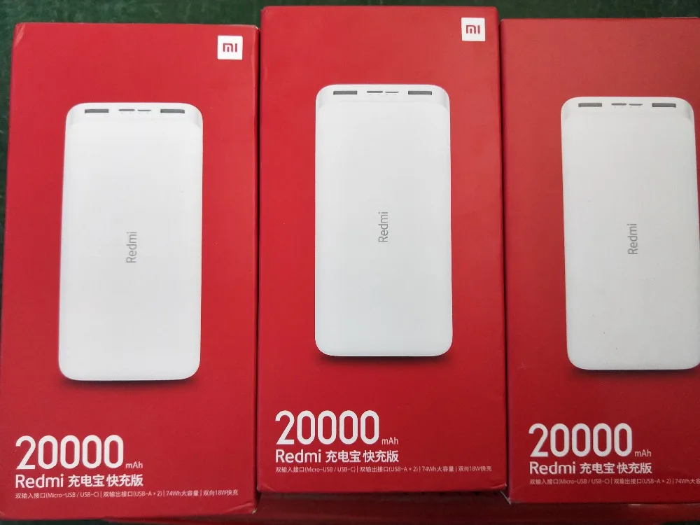 Xiaomi Redmi повербанк 20000 мАч двойное Портативная зарядка usb-устройство пауэр банк внешний аккумулятор для телефона Быстрая зарядка для samsung iPhone X huawei Повербанк