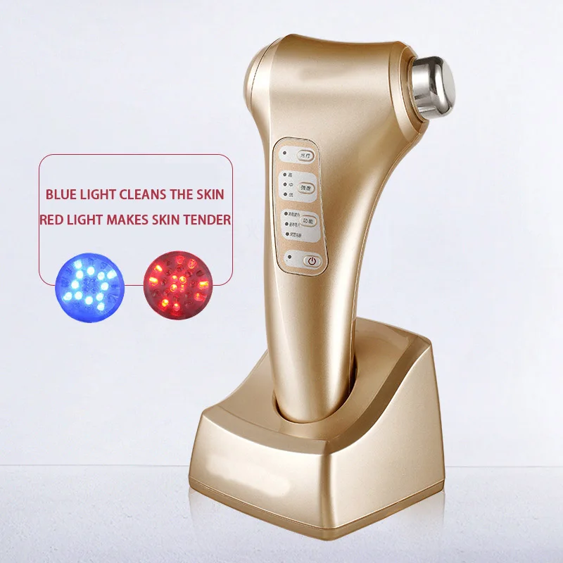 Ultrasound Galvanic Ion Skin Pores Cleaning Massager 7 LED Photon LCD Sreen Display Anti-wrinkle Facial Care Beauty Devices | Красота и