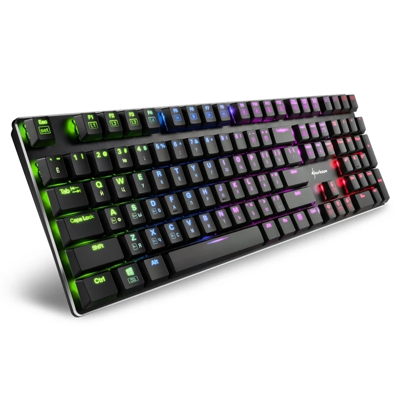 Клавиатура Sharkoon PureWriter RGB Blue механическая Kailh проводная подсветка USB