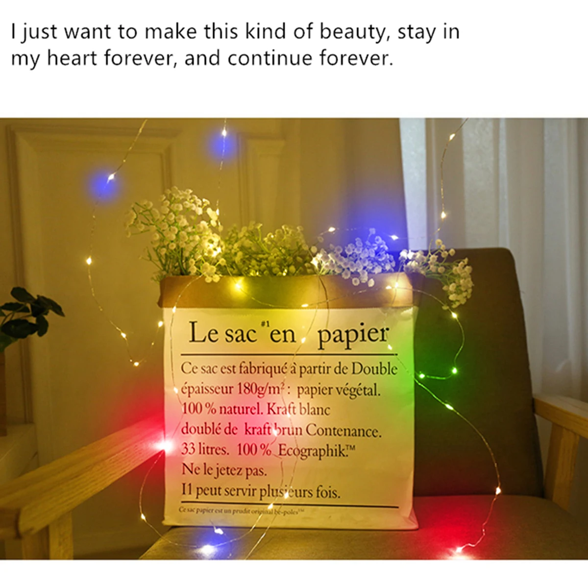 Светодиодный светильник на серебряной проволоке теплая красочная Гирлянда для