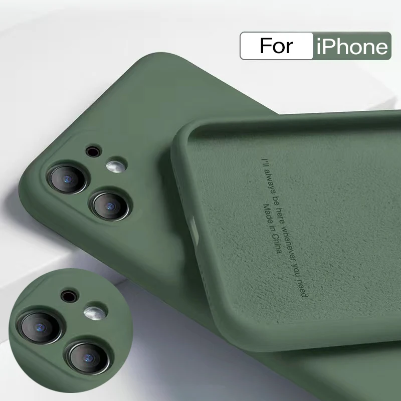 Жидкий силиконовый чехол для iphone 11 12 Pro Max X XS XR Ультратонкий Мягкий карамельных