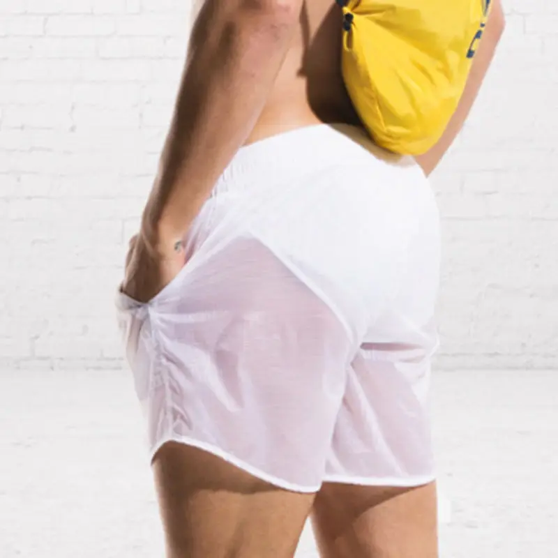 Мужские шорты для плавания сексуальный прозрачный водонепроницаемый нейлоновый