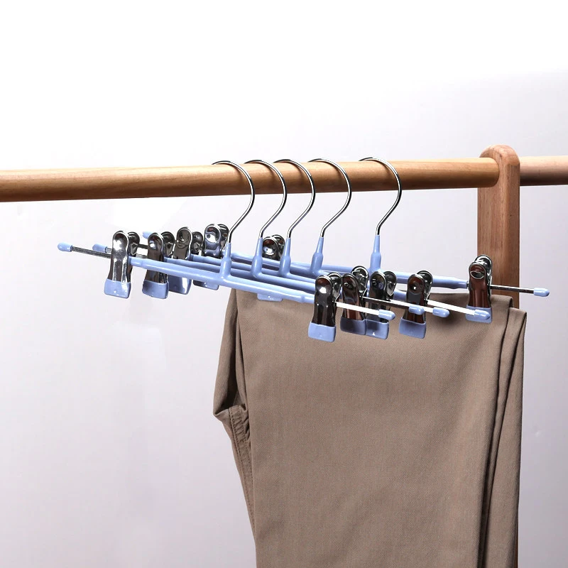 

Heavy Duty Metal Skirt Hangers with Adjustable Clips, Anti-Slip Pants Trouser Clothes Hanger Rack Perchas Para Pantalones