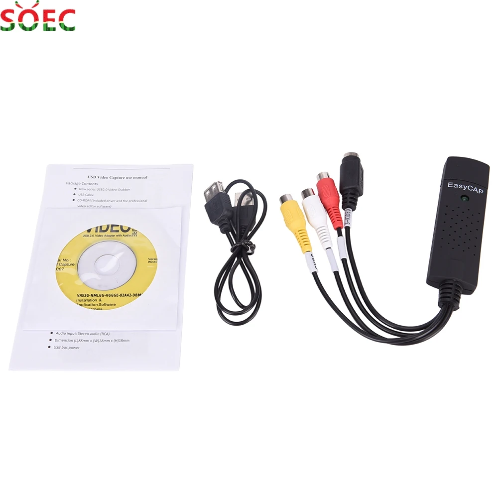 2017 Новый USB Easycap 2.0 ТВ Видео Аудио VHS в DVD HDD конвертер адаптер карты захвата |
