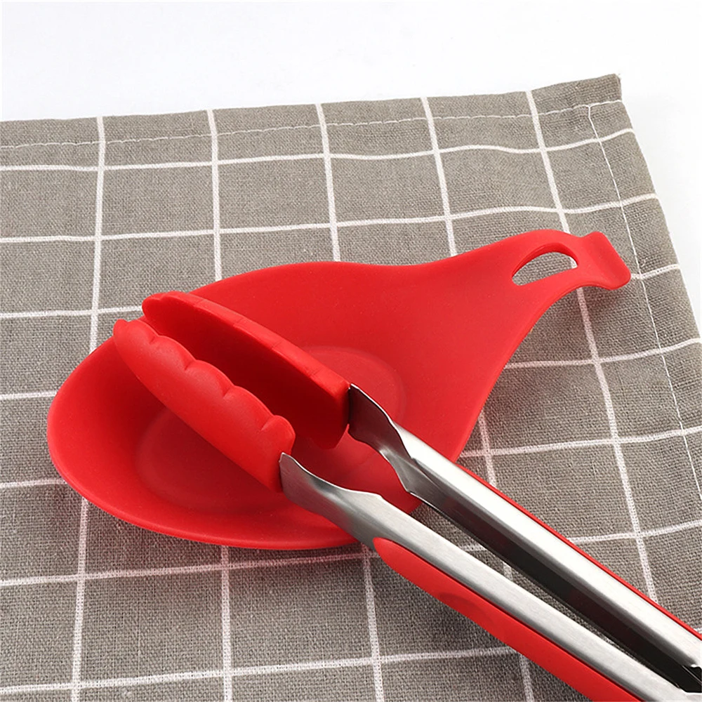 

Silicone Spoon Insulation Mat Silicone Heat Resistant Placemat Tray Kitchen Utensils Tools Spoon Pad Glass Coaster Tray Gadgets