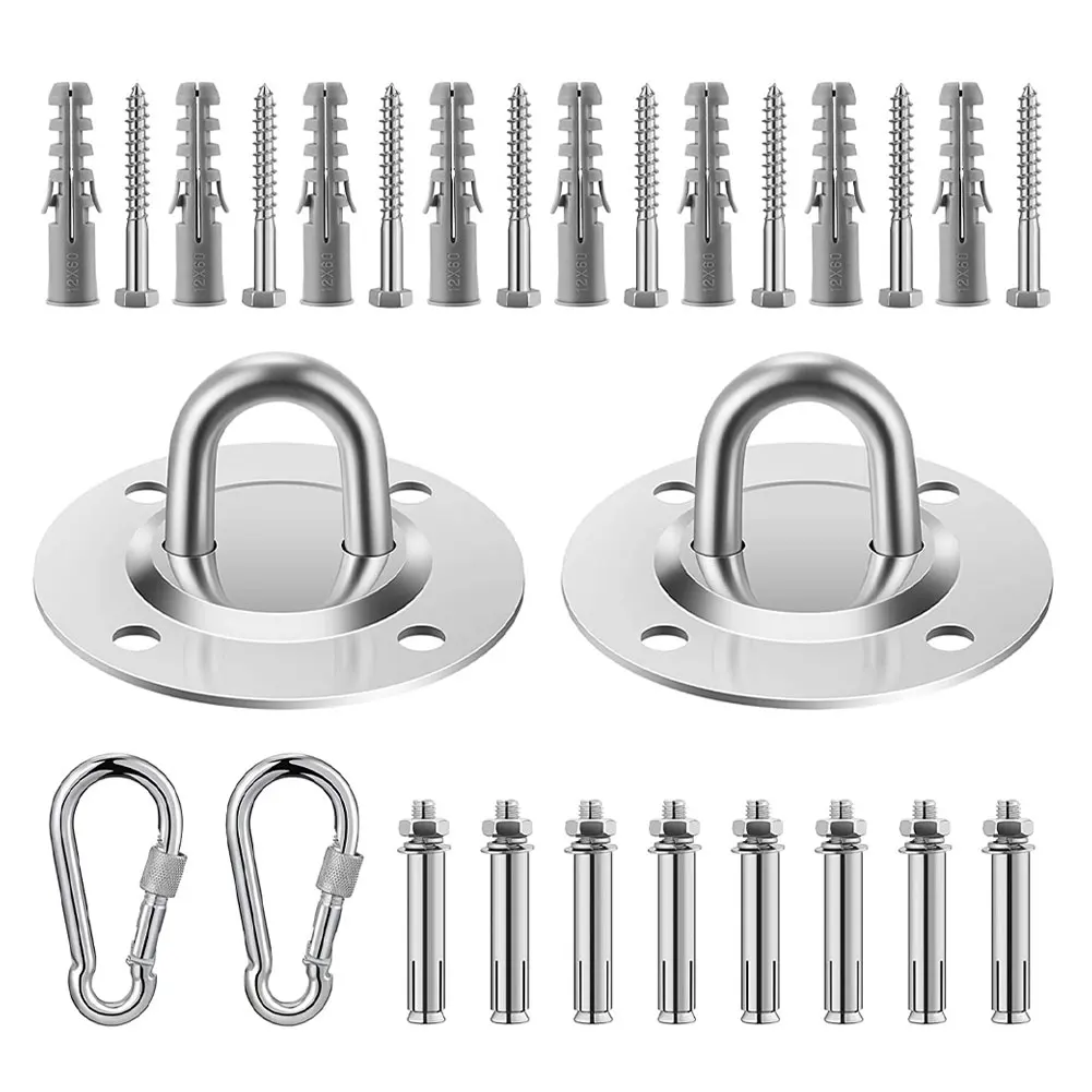 

28PCS/Set Stainless Steel 304 Heavy Duty Swing Hangers 250Kg Capacity For Yoga Hammock Chair Sandbag Hammock Suspension Hooks
