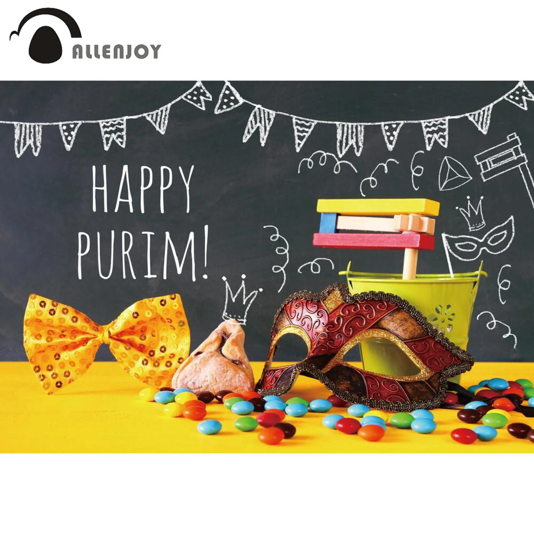 Вечерние фотообои Allenjoy Happy Purim с изображением Иудейского фестиваля Oznei Haman, деревянный фотобаннер для маскарада
