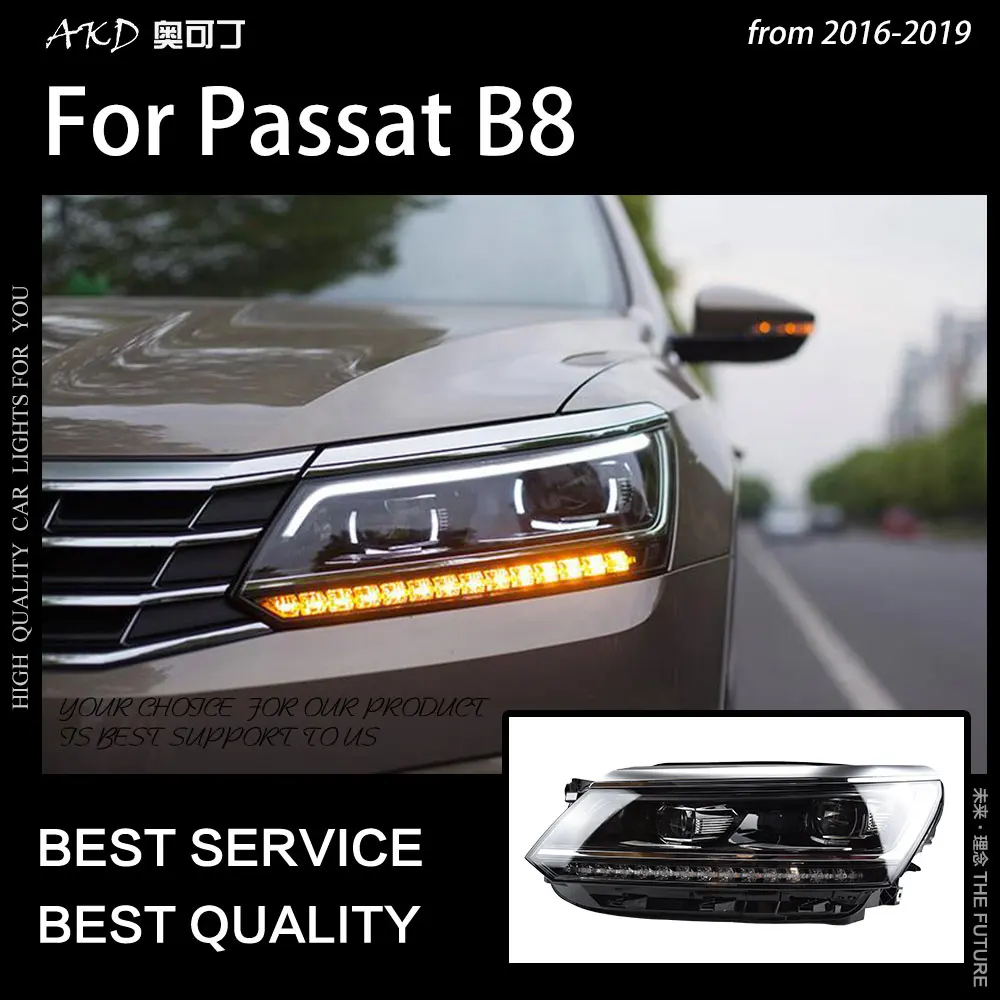 

Стайлинг автомобиля для Passat B8 фары 2016-2019 Passat US Версия светодиодный ные фары DRL Hid фары ангельские глазки Биксеноновые аксессуары