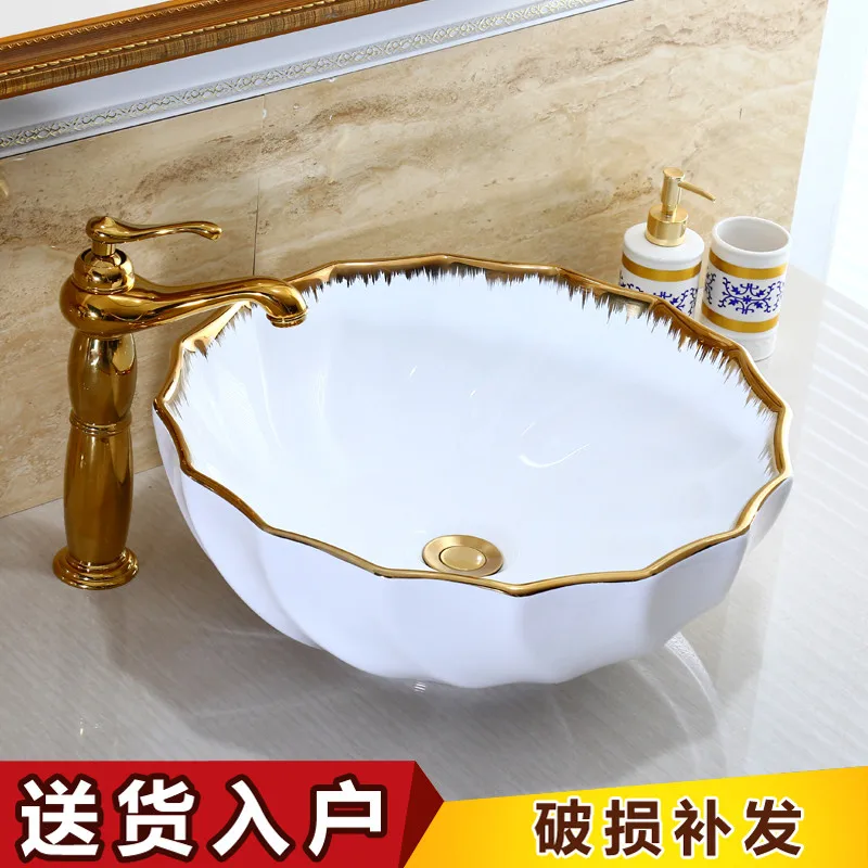 Белая раковина над счетчиком набор раковины для ванной комнаты из керамики