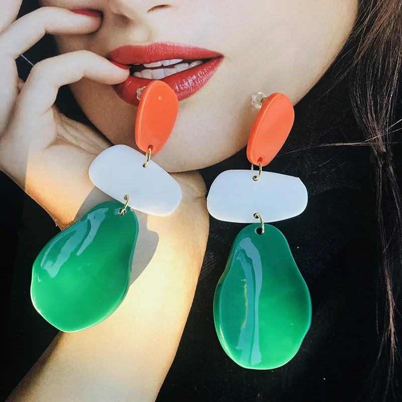Серьги-подвески из акрила женские длинные висячие украшения неправильной формы
