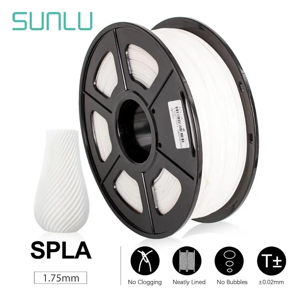 SUNLU S PLA нить 1 75 мм кг Пластик 3d Принтер Нити SPLA 3D печатные материалы +/-0 02 Быстрая