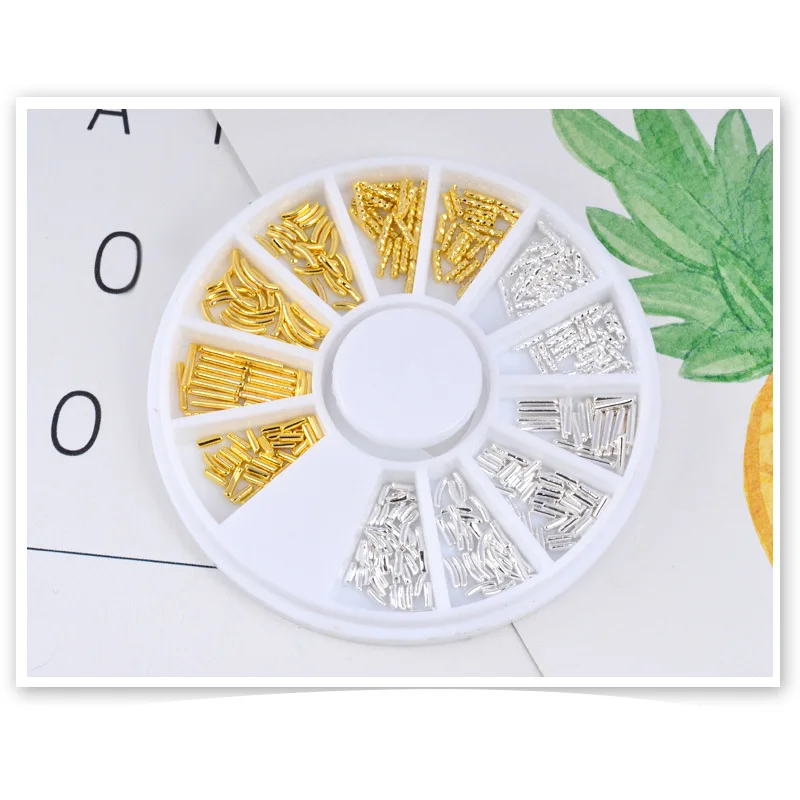 

Metal Rivet Ornament Nail Studs 3D Nail Art Decoration Mini Cylindrical Rod Manicure Nail Art for DIY#S-J108