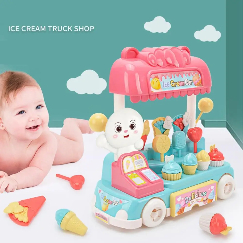 

Kids Simulation Light Music Electric Candy Ice Cream Car Pretend Play Game ToyMini push car toy early education toys
