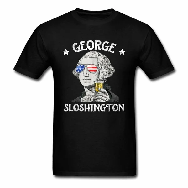 

Funny 4th of July George Sloshington Washington Men's T-Shirt