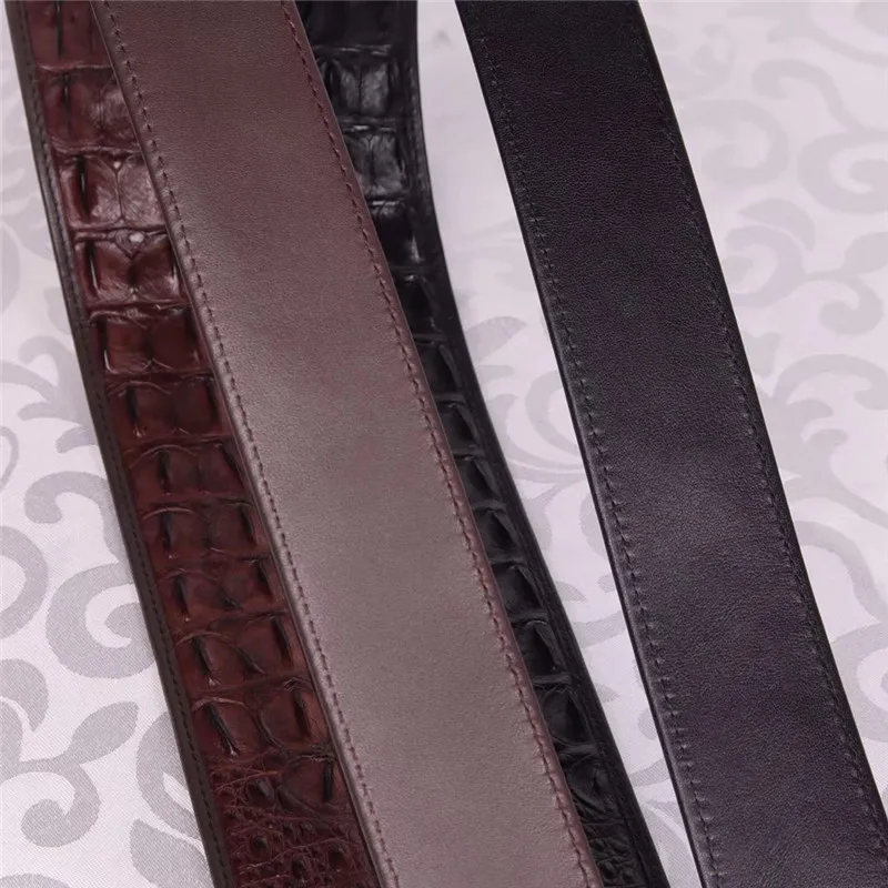 Уникальные дизайнерские подлинные мужские ремни из натуральной крокодиловой
