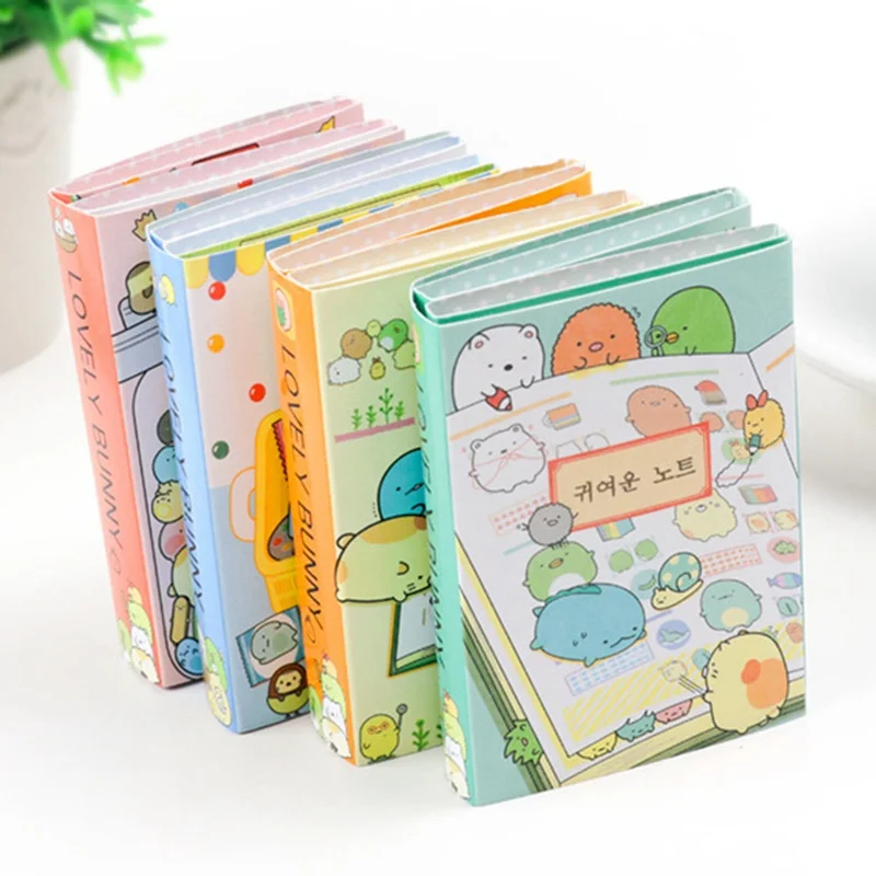 

2021 New 1pc Cute Sumikko Gurashi 4 Folding Memo Pad N Times Sticky Notes Memo Notepad Bookmark Gift Stationery
