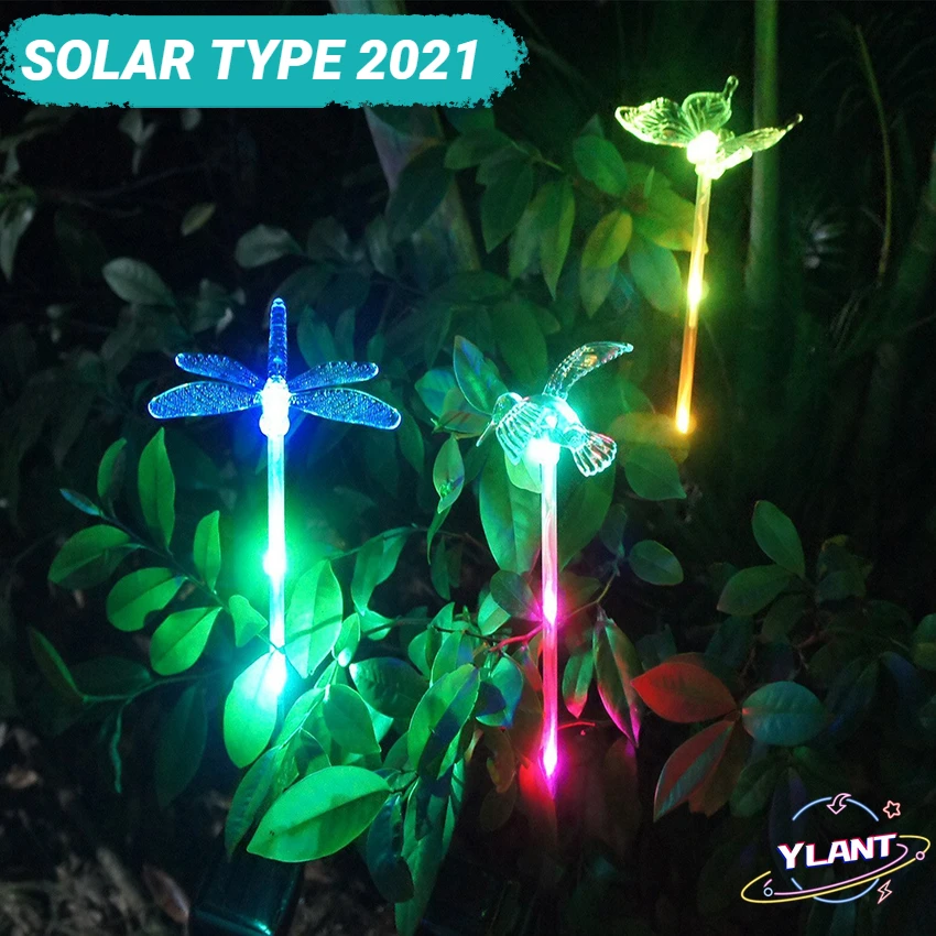 

Color-Changing LED Solar Landscape Path Yard Light Outdoor Dragonfly/Butterfly/Bird Lawn Lamps Waterproof Solar Garden Lights